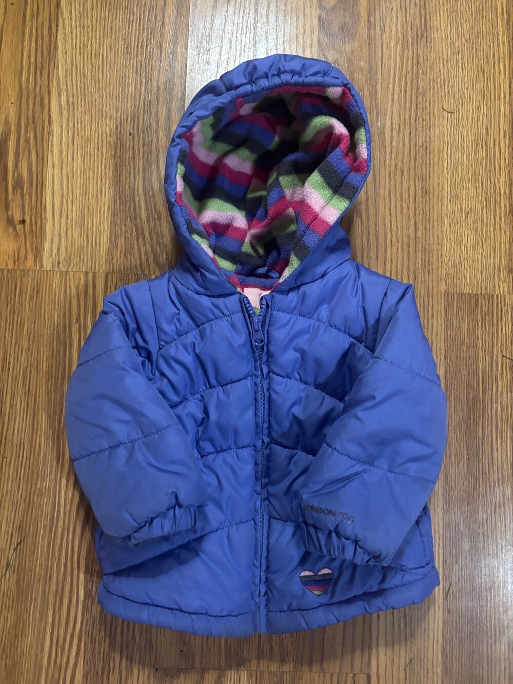 London Fog Baby/ Toddler Purple winter Outerwear Fleece Puffer Coat
